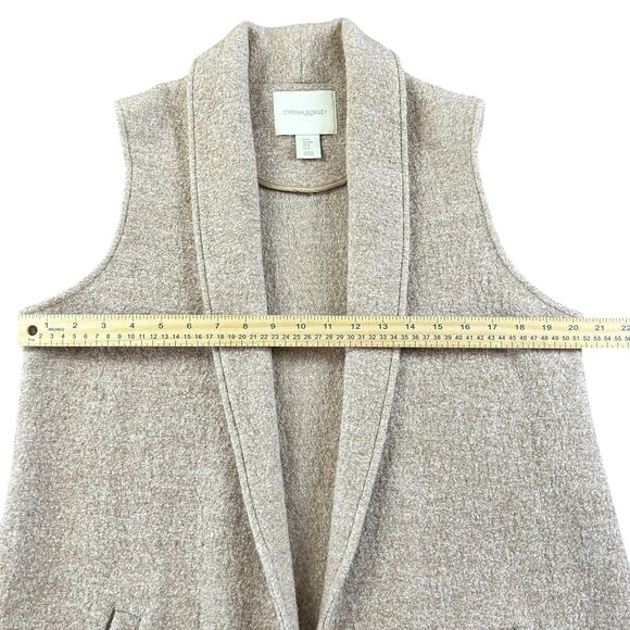 Cynthia Rowley Coatigan Women Size Medium Sand Beige Wool Viscose Coat Cardigan - Picture 10 of 10